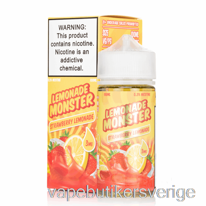 Vape Sverige Jordgubbslemonad - Lemonadmonster - 100ml 3mg